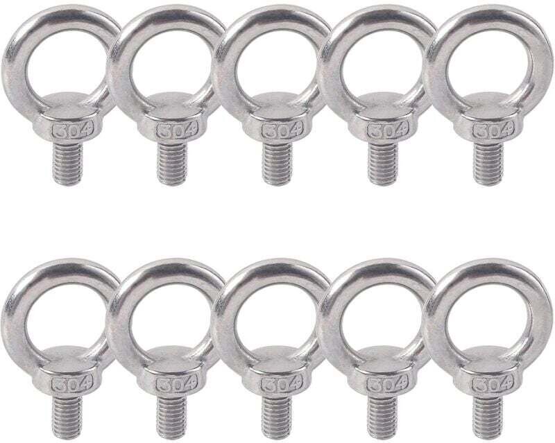 Hebering 304 Edelstahl Außengewinde Ringschraube M5X10 Bolzenschraube Maschinenschulter Heben Marine Gewichtsschrauben 1...