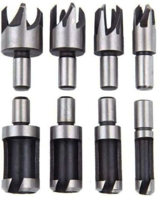 Gabrielle - 8-teiliges Senkloch-Einsteckmesser-Set aus Kohlenstoffstahl, Werkzeug für Fassklaue, Dübelbohrer, Holzbearbe...