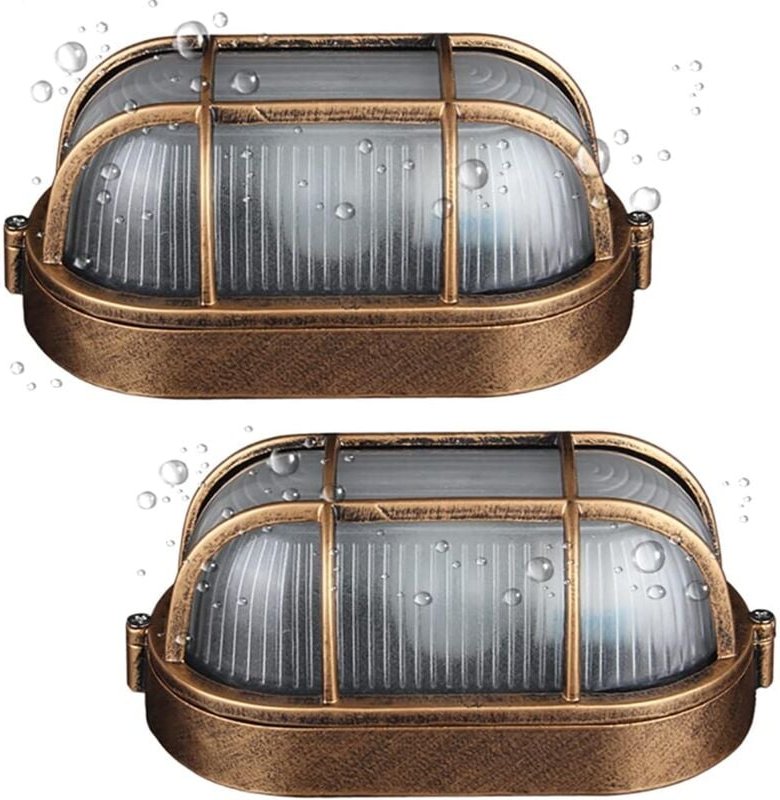 Ymyny - Außenwandlampe, ovale Wandleuchte aus Aluminiumdruckguss (2er-Pack)