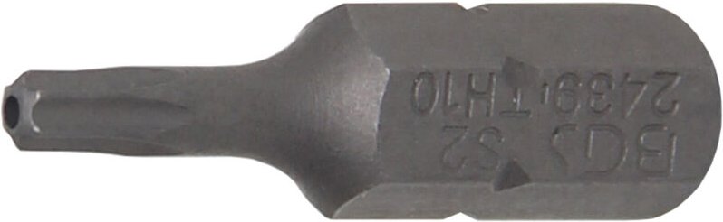 Bgs Technic - bgs Bit Länge 25 mm Antrieb Außensechskant 6,3 mm (1/4") T-Profil (für Torx) mit Bohrung T10 - 2439