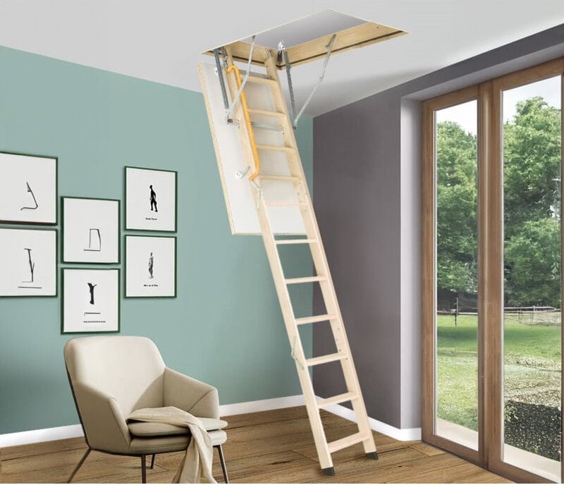 Dachbodentreppe "Profi" – Dachbodenleiterkastengröße 110 x 70 cm – Höhe 280 cm – U-Wert 1,26 W/m² - Handystairs