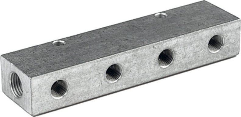 Riegler Verteilerleiste, Abgänge einseitig, Eingang 2x3/8, Ausgang 4x1/4