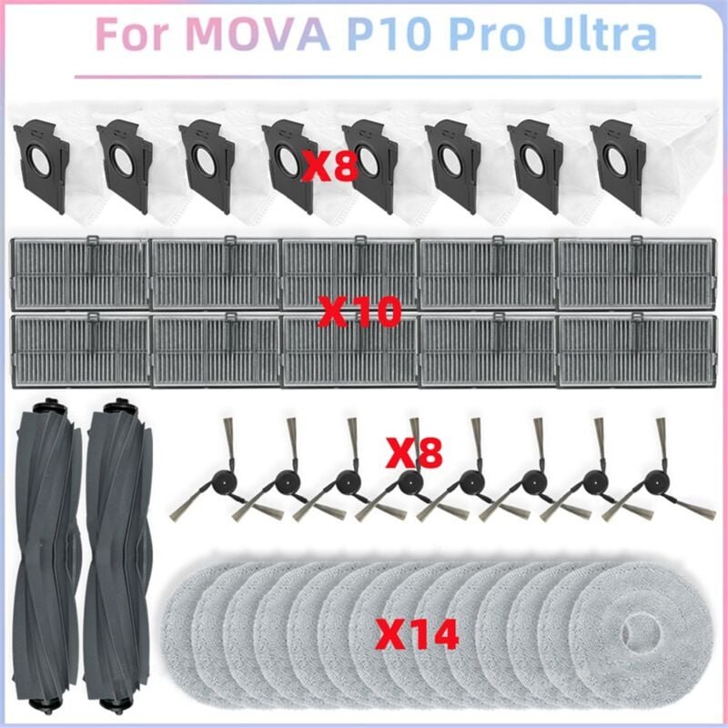 Thumbnail - Für P10 Pro Ultra Vakuum Teile Wichtigsten Roller Seite Pinsel Hepa-Filter Mopp Tuch Staub Tasche Ersatz Zubehör