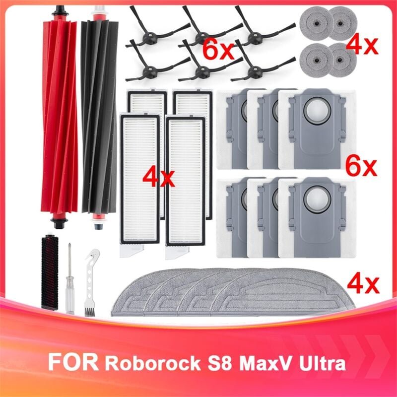 Zubehörset für S8 MaxV Ultra Saugroboter, Hauptbürsten
