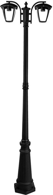 LED-Straßenlaterne mit E27-Lampenfassung (max. 2 x 60 w), Farbe Schwarz, Höhe: 199 cm, IP44 - V-tac