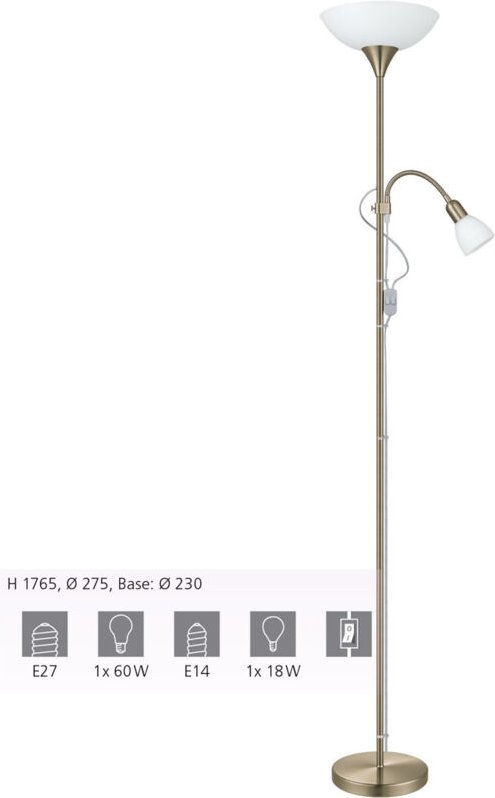 Eglo - Up 2 stehleuchte 82844-e27 glühbirne nicht enthalten