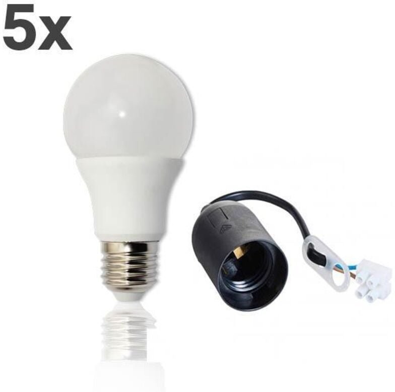 5x LED Leuchtmittel 7W 500lm + Baufassung E27