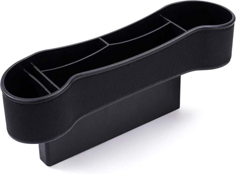 Universal Autositz Lücke Aufbewahrungsbox PU Leder Auto Aufbewahrungsbox Getränkehalter Organizer Schwarz