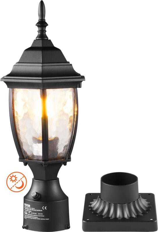 Außen-Pfostenleuchte von der Dämmerung bis zum Morgengrauen, 400 mm hoch, wasserdichte Laternenpfostenleuchte mit 3,5 Zo...