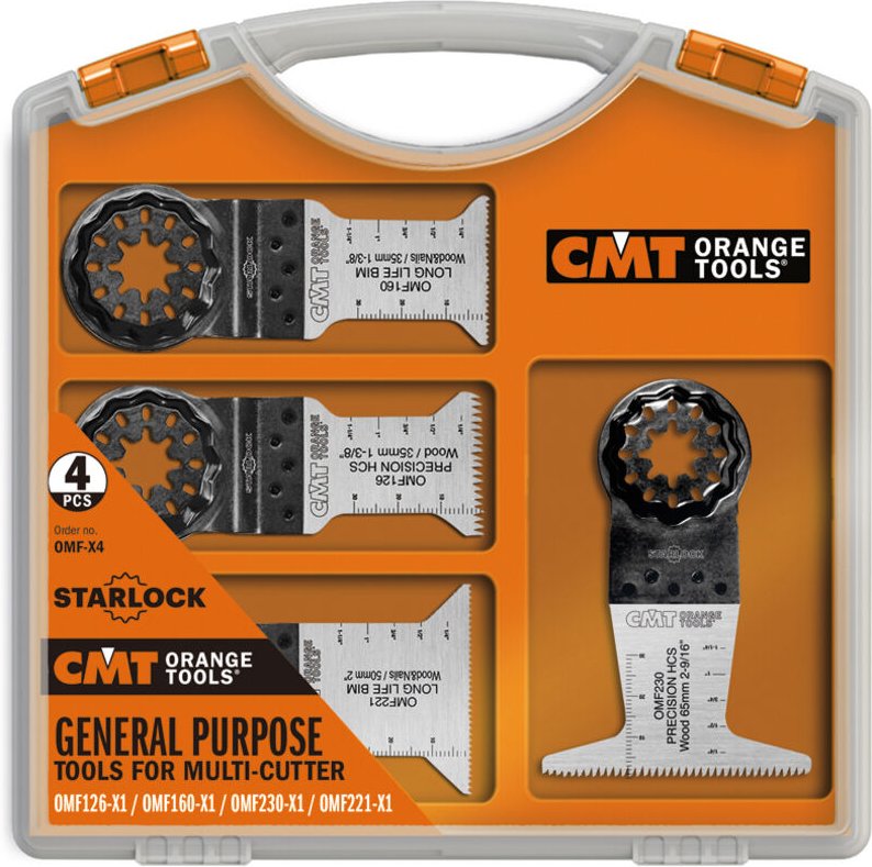 OMF-X4 4-teiliges Multifunktionswerkzeug-Klingenset mit Starlock-Aufsatz