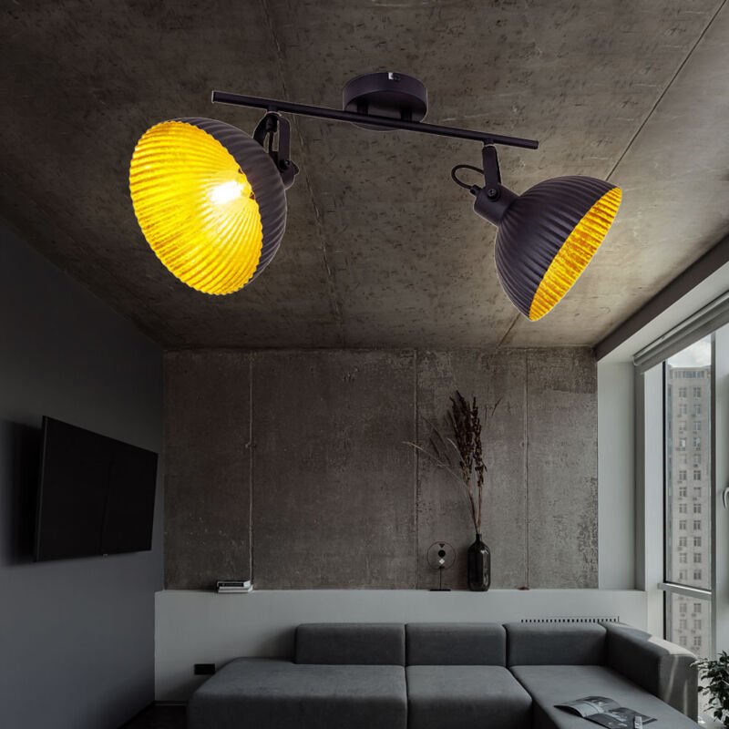 Deckenleuchte Deckenlampe Deckenspot verstellbar gold-schwarz l 40 cm Wohnzimmer Esszimmer