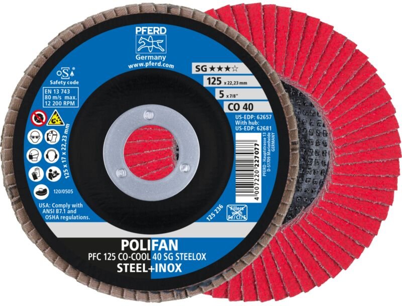 Fächerschleifscheibe sgp-cool gewölbt 125mm CO40 Pferd