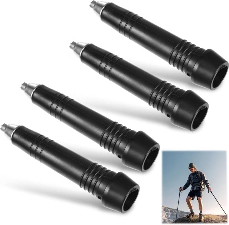 4er-Pack Ersatzspitzen für Alpenstock-Wanderstöcke – Ersatzspitze – tragbar - Lntyq