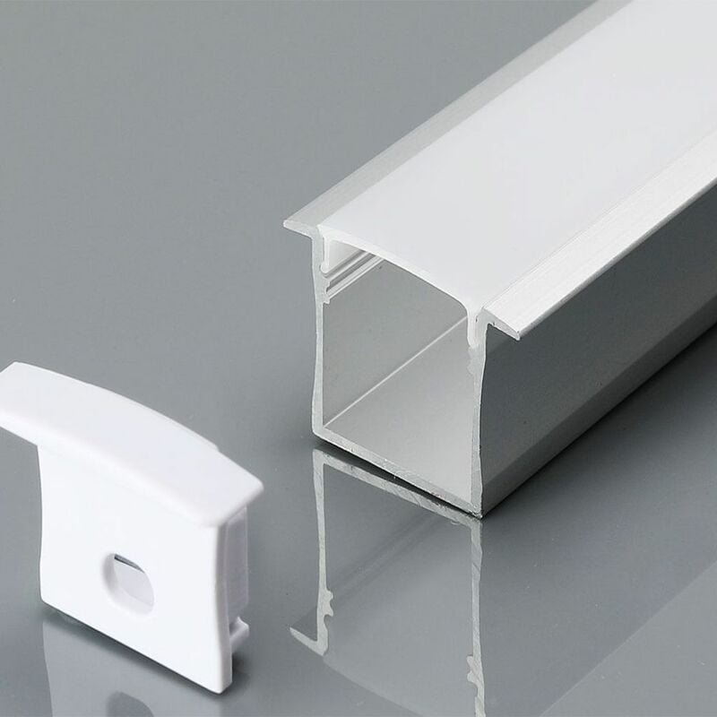 V-tac - Aluminiumprofil für LED-Streifen (Max. l: 18 mm) Matt 2000 x 30 x 20 mm