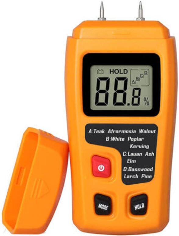 Tragbares Holzfeuchtemessgerät LCD-Feuchtigkeitsmesser für Holzfeuchtedetektor zur Messung der Holzpapierfeuchtigkeit vo...
