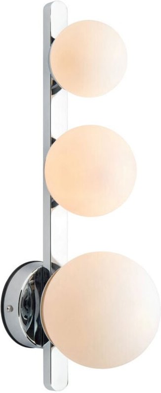 Puro Wall 3 Globe Light Chrom, Opal, IP44 - Markslojd