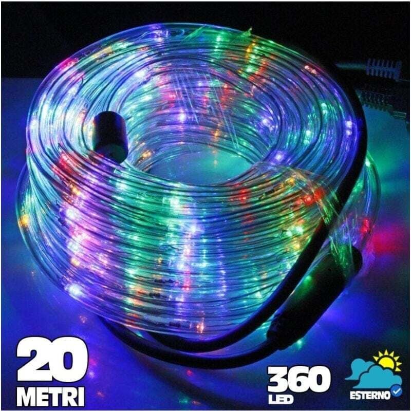 Thumbnail - 360 LED-Lichtschlauch, mehrfarbige Lichter, 20 Meter, für den Außenbereich + Controller - - Ymyny
