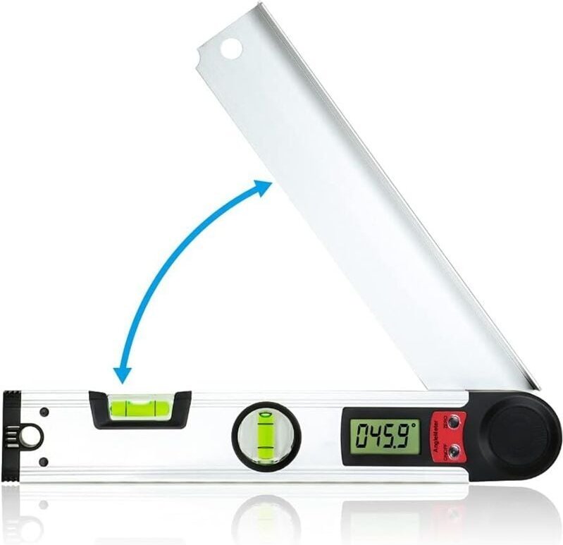 Rapporteur d'Angle Numérique, Niveau à Bulle lcd 0-230 °, 300 mm pour Bois et Bricolage - ZVD
