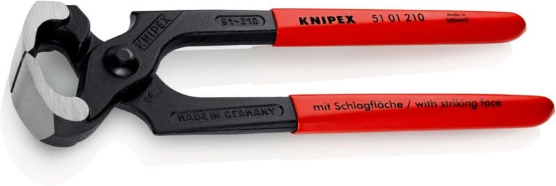 KNIPEX 51 01 210 Hammerzange mit Kunststoff überzogen schwarz atramentiert 210 mm