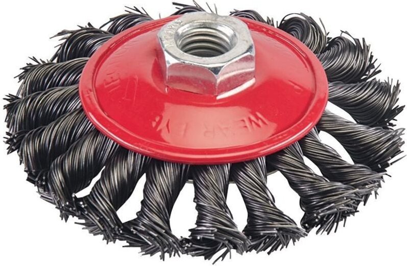 Stahldraht-Scheibenbürste, gezopft 100 mm