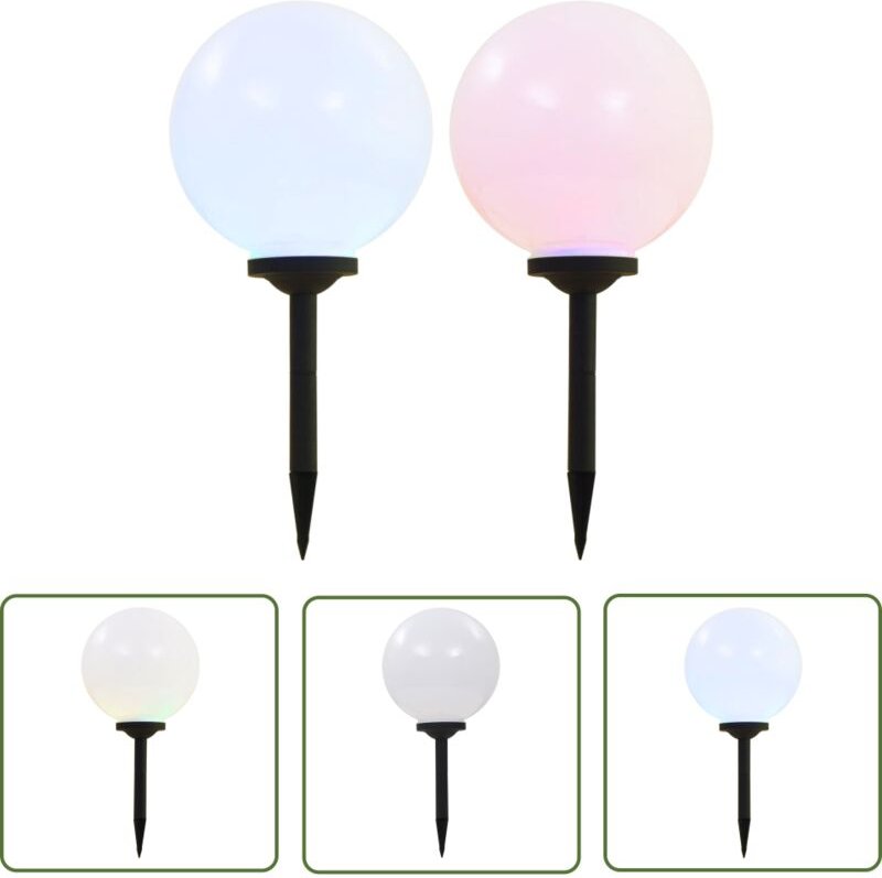 The Living Store Outdoor Solarleuchten 2 Stück LED Kugelförmig 30 cm RGB - Outdoor Beleuchtung - Solarleuchte - Gartenbe...