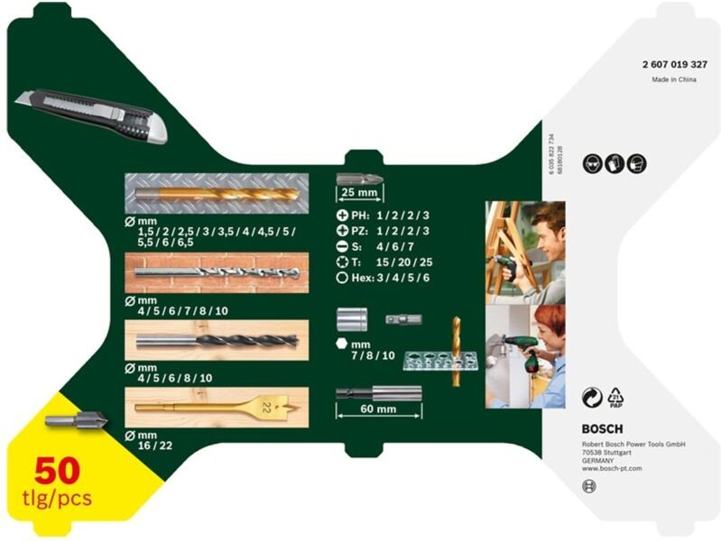 X-Line TiN-beschichtetes Set, 50‑tlg. - Bosch