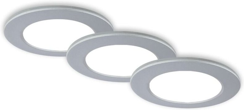Briloner - led Einbauleuchten Bad 3er Set dimmbar Fernbedienung IP44 chrom Ø9,2cm