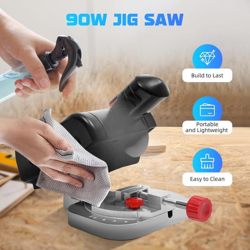 Mini Gehrungssäge 220V, Kappsäge 0-45° Einstellbar Stahl Sägeblatt Kreissäge 4500 U/min für Holz Metall