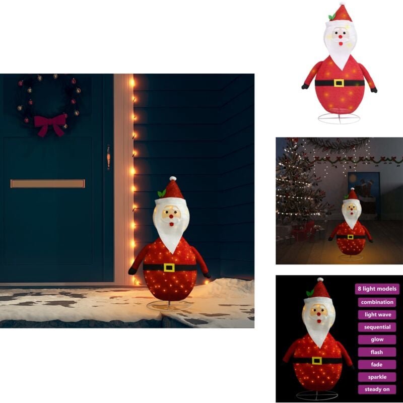 Weihnachtsdeko Weihnachtsmann led Luxus-Stoff 90 cm - led Weihnachtsbaum - Weihnachtsdeko - Weihnachtsfigur - Outdoor De...