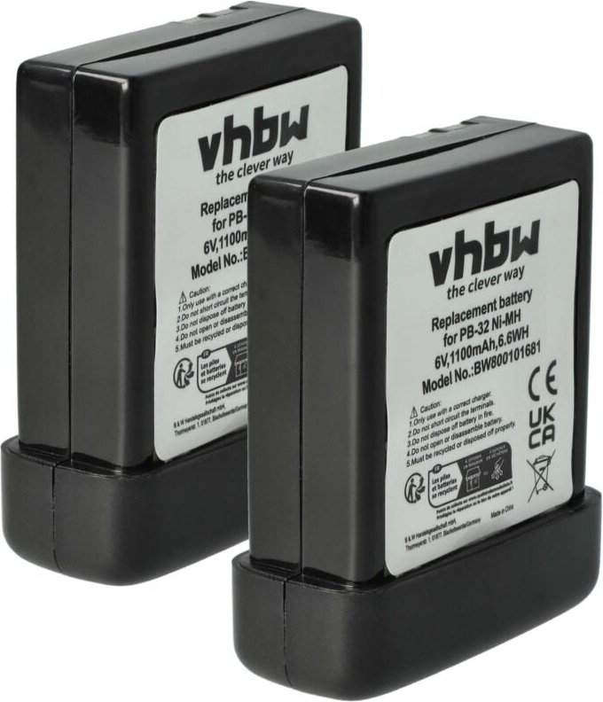 Thumbnail - vhbw 2x Akku Ersatz für Kenwood PB-32, PB-32H, PB-33, PB-34 für Funkgerät, Walkie Talkie (1100 mAh, 6 V, NiMH)