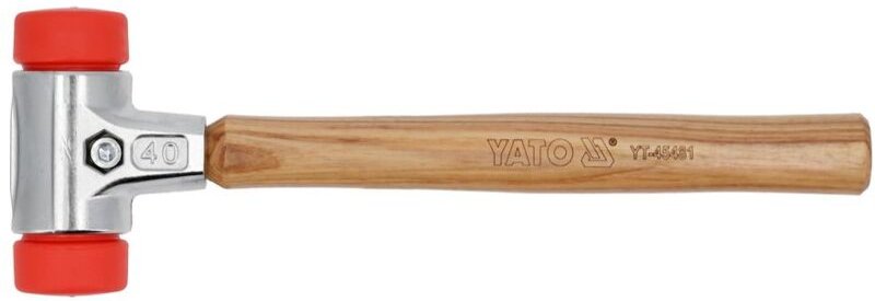 Yato - Schonhammer Rückschlagfrei Ausbeulhammer Hammer Doppelseitiger Hammer Doppelkopfhammer +ø 40mm / 630g (YT-45481)