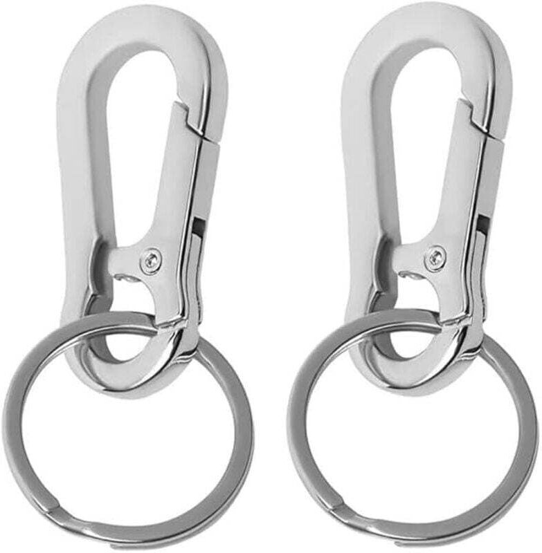 2 pezzi portachiavi con moschettone staccabile e clip portachiavi per uomo e donna - KZQ