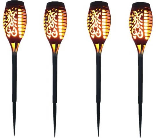 Solarlampen 12 led 54cm Flackerlicht Outdoor Gartendeko - 6er Pack