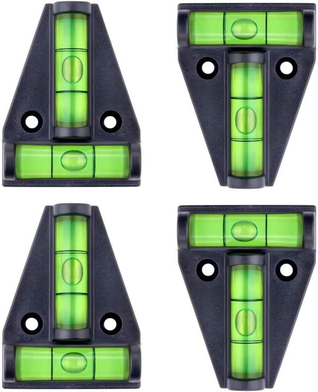 Wasserwaage für Wohnmobile und T-Wasserwaagen, Kreuzprüfung, Mehrzweck-Wasserwaage, 4 Stück