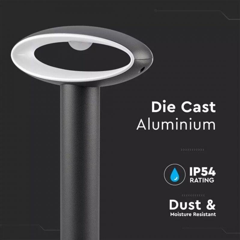 Led Gartenleuchte Bodeneinbauleuchte 9W Dunkelgrau h:30cm Warmweiß IP54 - V-tac