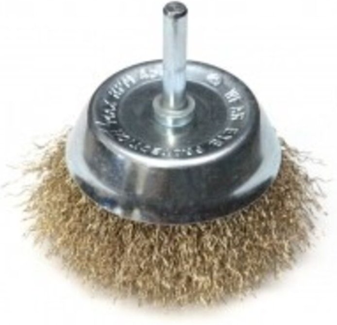 DEDRA Topfdrahtbürste 75mm - vermessingt, mit Schaft