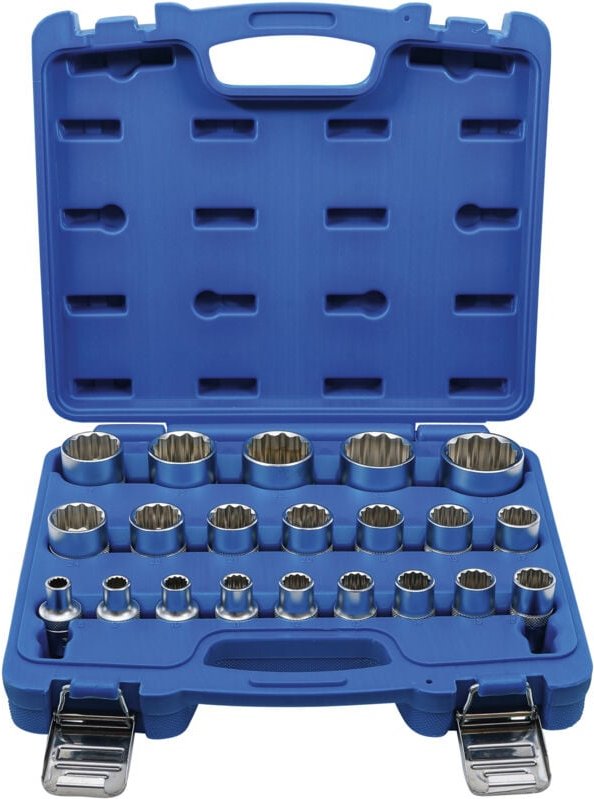 BGS Steckschlüssel-Einsatz-Satz Zwölfkant Antrieb Innenvierkant 12,5 mm SW 8 - 36 mm 21-tlg.