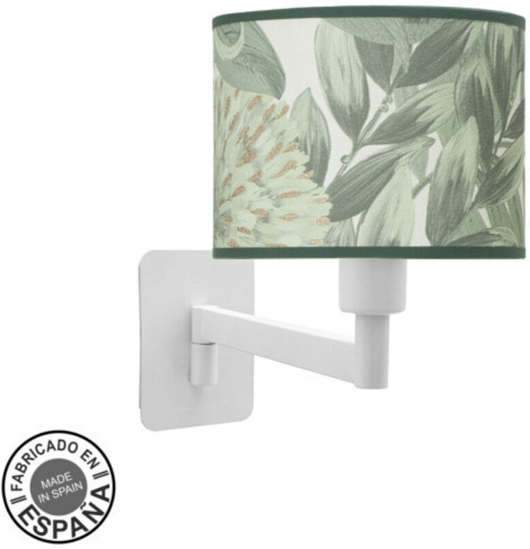 Wandleuchte modisch 1xe14 weiß/grünes Blatt 26x17x28 cm