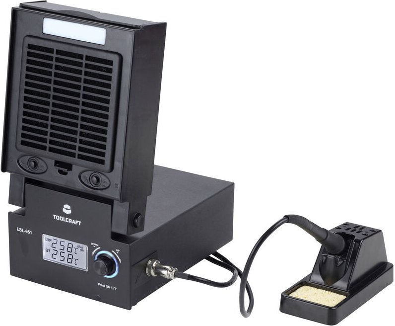 Toolcraft - LSL-951 Lötstation mit LED-Beleuchtung und Lötrauchabsaugung digital 80 w 160 - 480 °c