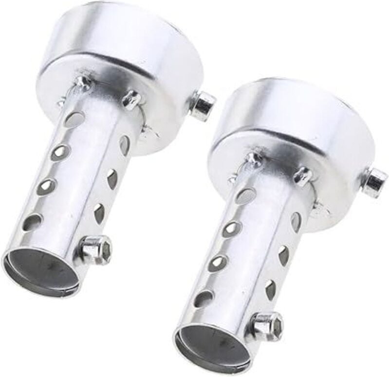 SHINING HOUSE 2er-Pack Motorradzubehör Universal-Auspuffschalldämpferrohre – 48 mm (Silber)