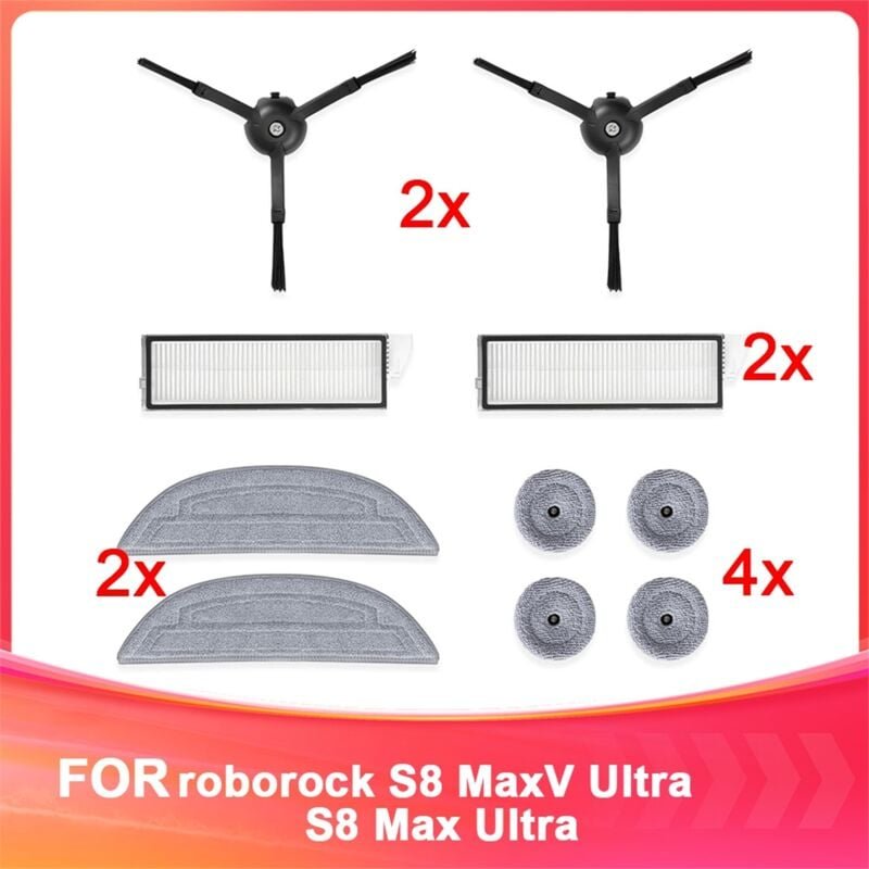 Zubehörset für S8 MaxV Ultra: Seitenbürsten, Filter