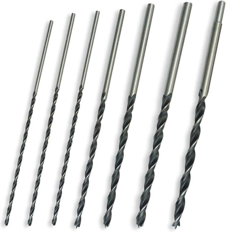 Csparkv - Holzbohrer-Set 30 cm lang – Spiralbohrer-Set, Spiralbohrer ø 4–5–6–7–8–10–12 mm x 300 mm