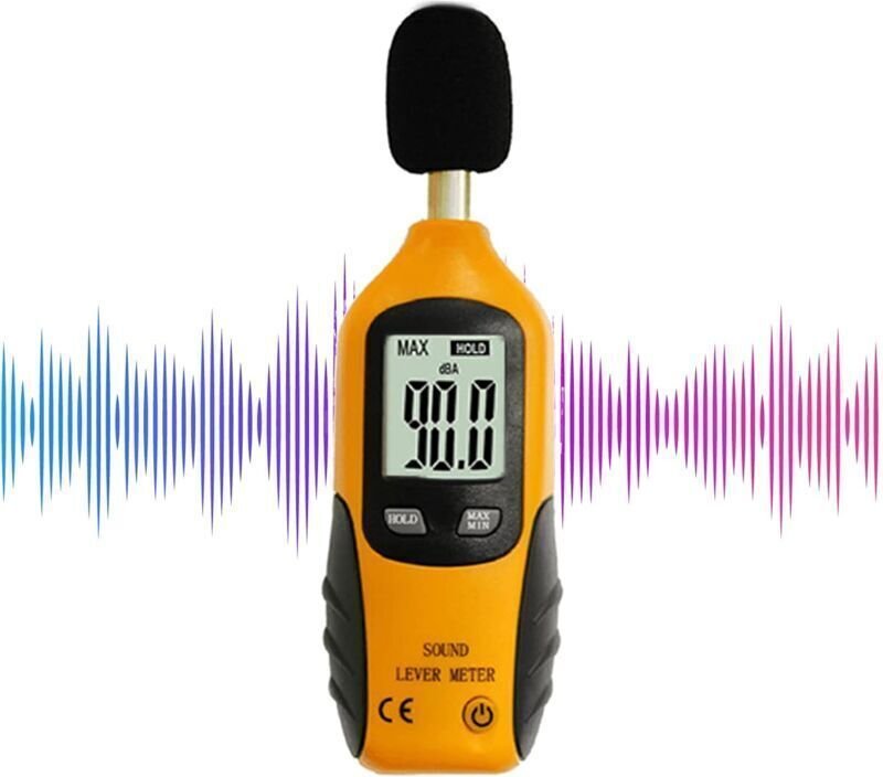 Digitales Schallpegelmessgerät ThreeH 30-130dB mit hintergrundbeleuchtetem LCD-Bildschirm, hochpräzise Messung für Zuhau...