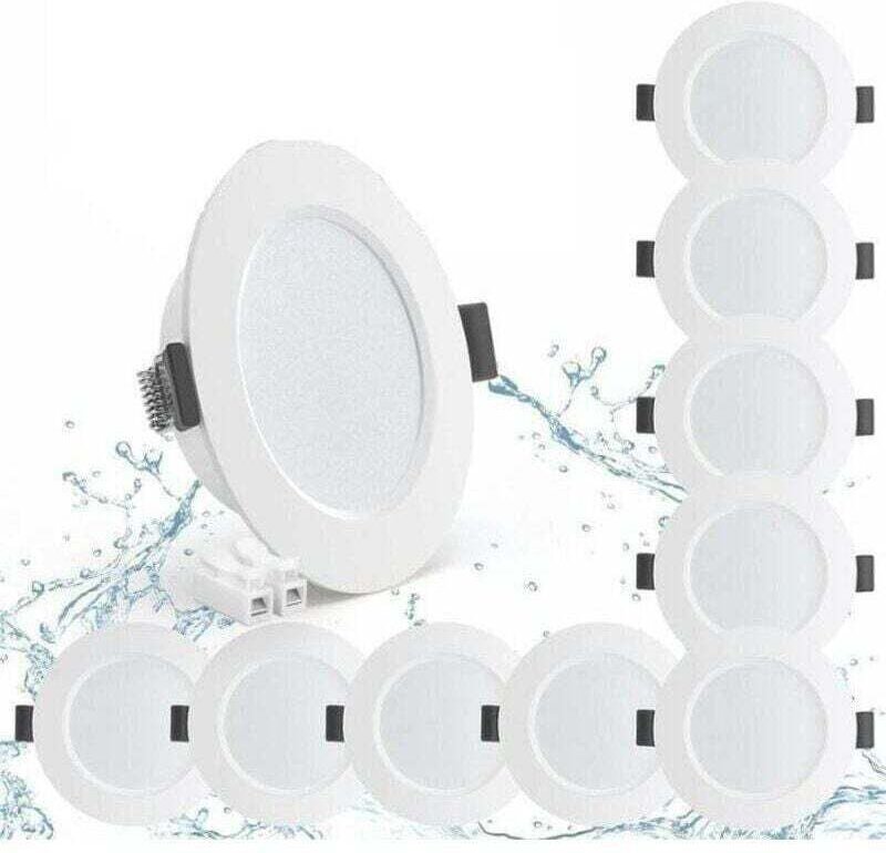 10er-Pack 5W IP44 98mm Einbau-LED-Strahler, Neutralweiß 4000K Wasserdichte Einbauleuchte 450lm, 25mm Extra Flacher LED-S...