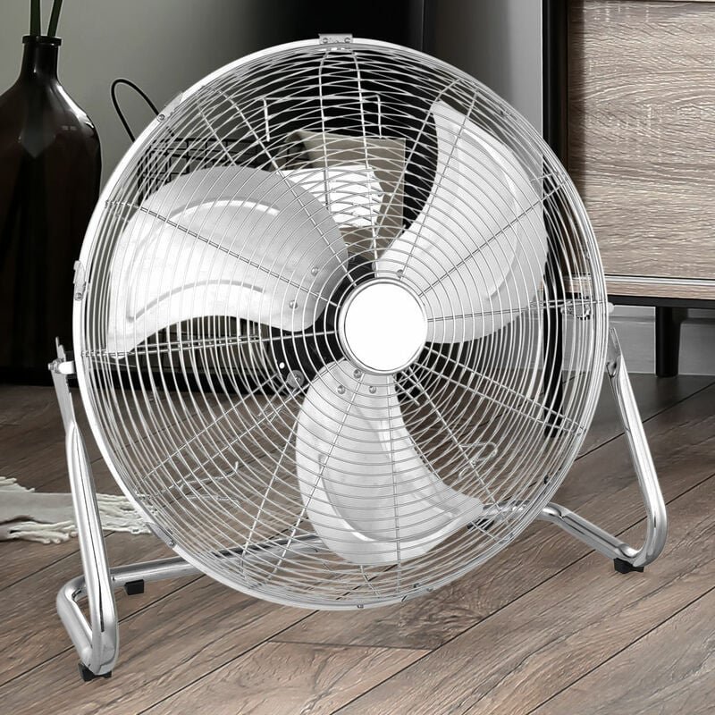 Thumbnail - Ventilator Bodenventilator Standventilator stehend, Schalter Transporttauglich verstellbarer Neigungswinkel, Metall verc...