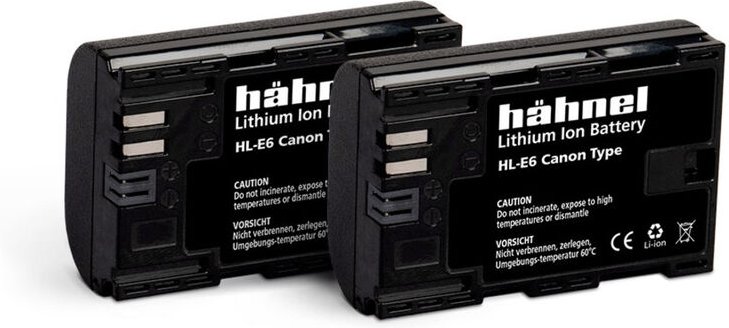 Hähnel - Fototechnik HL-E6, 2er Kamera-Akku ersetzt Original-Akku (Kamera) LP-E6 7.2 v 1650 mAh