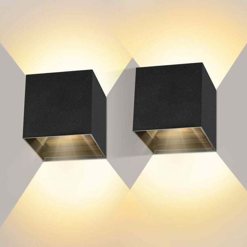 12 w Innen-/Außen-LED-Wandleuchte, 2 Stück, wasserdicht, mit verstellbarem Beleuchtungswinkel, Warmweiß 3000 k - Gabriel...