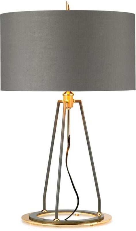 Tischlampe Schreibtischlampe Beistelllampe Nachttischleuchte h 73,7 cm Gold Grau