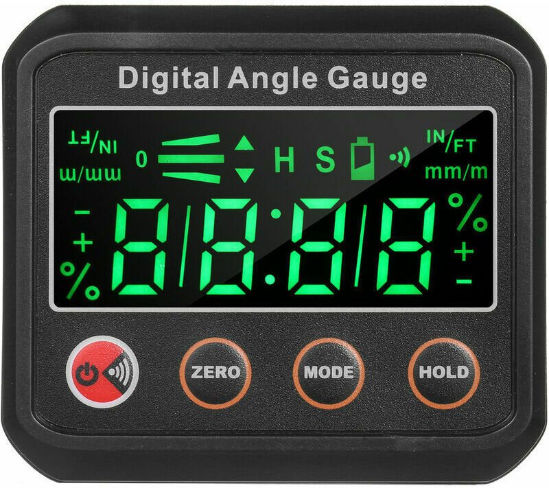 Jalleria - led Digital Level Goniometer Winkelsucher Neigungsmesser 2,7 Zoll Mini Level V-Groove Box Magnetfuß mit akust...