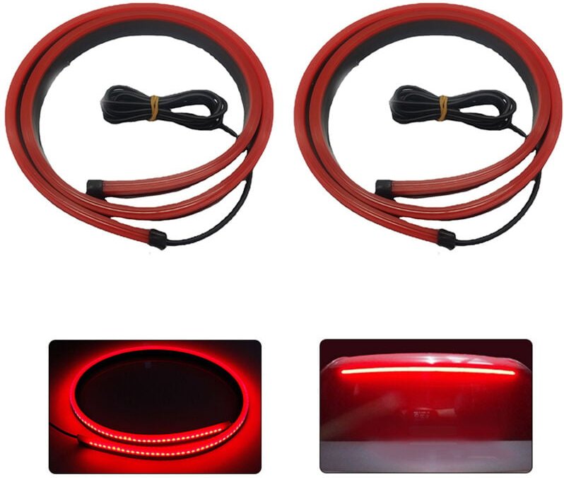 Thumbnail - 2-teiliges Set, hochmontiertes Bremslicht, Auto-Signalleuchte, hochmontiertes Bremslicht, Auto-Heckklappenstreifen, Warn...